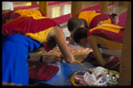 Tibetan monks drawing a Mandala, Dharamsala, North India