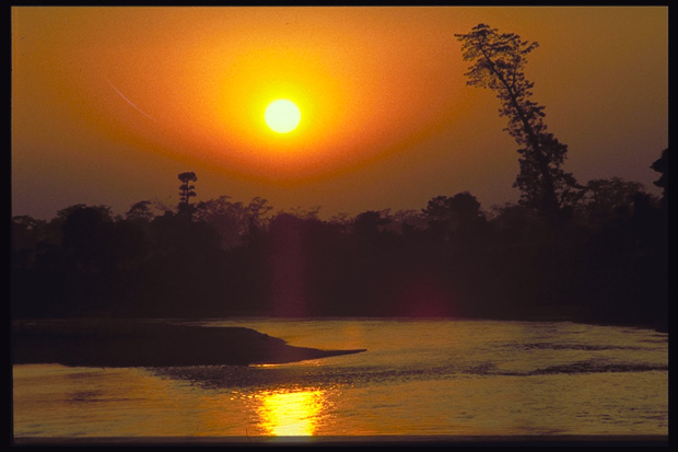 Sunset on Chitwan National Park, Terra, South Nepal